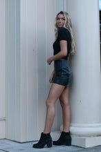 Load image into Gallery viewer, Color Block Vegan Leather Shorts
