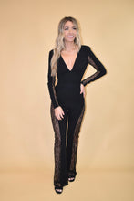 Load image into Gallery viewer, Lace Mesh Rhinestone Jumpsuit
