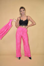 Load image into Gallery viewer, Hot Pink Pleated Wide Leg Pants (part of a matching set)
