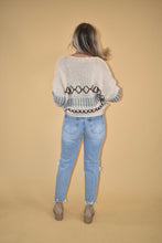 Load image into Gallery viewer, Oatmeal V neck Stitch Detail Sweater

