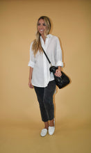 Load image into Gallery viewer, White Open Back Button Up Blouse
