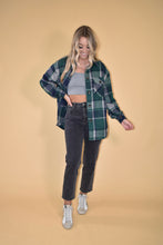 Load image into Gallery viewer, Green &amp; Navy Flannel Shacket
