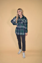 Load image into Gallery viewer, Green &amp; Navy Flannel Shacket
