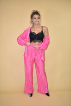 Load image into Gallery viewer, Hot Pink Pleated Button Up (part of a matching set)
