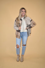 Load image into Gallery viewer, Brown Patchwork Plaid Shacket

