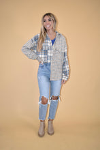 Load image into Gallery viewer, Blue Patchwork Plaid Shacket
