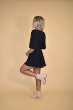 Load image into Gallery viewer, Black Puff Sleeve Romper
