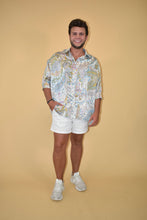 Load image into Gallery viewer, Unisex Paisley Printed Oversized Button Up (part of a matching set)
