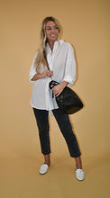Load image into Gallery viewer, White Open Back Button Up Blouse
