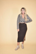 Load image into Gallery viewer, Sweater Knit Midi Skirt - Dark Chocolate
