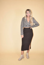 Load image into Gallery viewer, Sweater Knit Midi Skirt - Dark Chocolate

