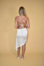 Load image into Gallery viewer, Cream Asymmetrical Satin Dress
