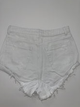Load image into Gallery viewer, Distressed White Denim Shorts

