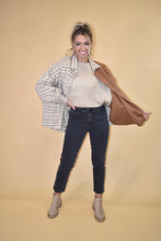 Load image into Gallery viewer, Taupe Patchwork Oversized Shacket
