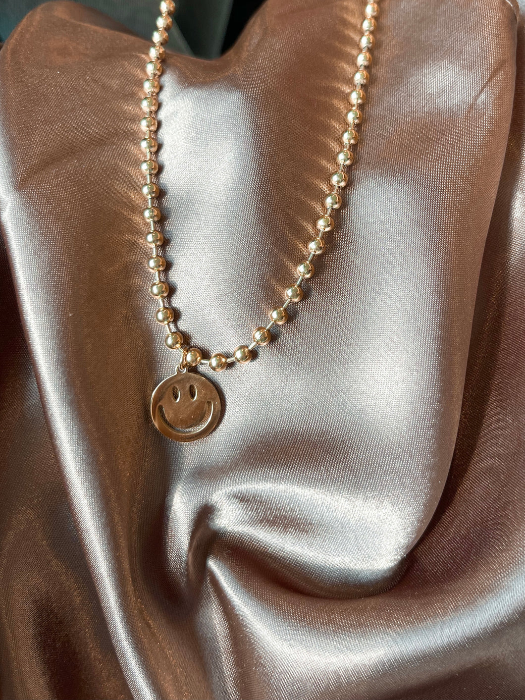 Beaded Smiley Face Necklace Waterproof