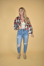Load image into Gallery viewer, Burnt Orange Cropped Flannel Jacket
