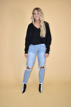 Load image into Gallery viewer, Black V Neck Sweater
