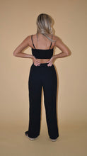 Load image into Gallery viewer, Black Linen Blend Bubble Crop Top
