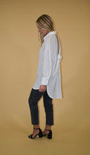 Load image into Gallery viewer, White Open Back Button Up Blouse
