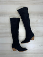 Load image into Gallery viewer, Black Suede Over the Knee Boots
