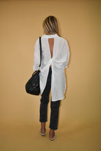 Load image into Gallery viewer, White Open Back Button Up Blouse
