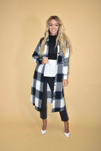 Load image into Gallery viewer, Blue Flannel Coat Round Hemline
