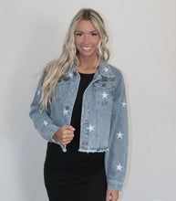 Load image into Gallery viewer, Star Cropped Jean Jacket
