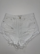 Load image into Gallery viewer, Distressed White Denim Shorts
