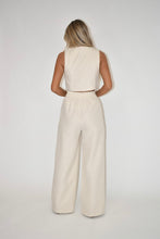 Load image into Gallery viewer, Cream Button Up Vest (part of a matching set)
