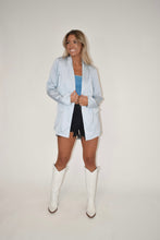 Load image into Gallery viewer, Sky Blue Satin Blazer
