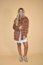 Load image into Gallery viewer, Camel Plaid Flannel Shacket
