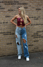 Load image into Gallery viewer, Baggy Distressed Two Tone Jeans
