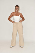 Load image into Gallery viewer, Beige Straight Leg Cargo Pants
