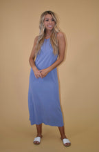Load image into Gallery viewer, Pale Indigo V Back Midi Dress
