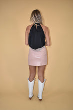 Load image into Gallery viewer, Light Pink Leather Side Slit Skirt
