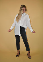 Load image into Gallery viewer, White Open Back Button Up Blouse
