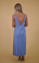Load image into Gallery viewer, Pale Indigo V Back Midi Dress
