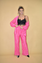 Load image into Gallery viewer, Hot Pink Pleated Wide Leg Pants (part of a matching set)
