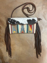Load image into Gallery viewer, American Darling Aztec Cowhide Fringe Purse
