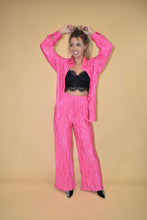 Load image into Gallery viewer, Hot Pink Pleated Button Up (part of a matching set)
