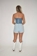 Load image into Gallery viewer, Denim Corset Crop Top
