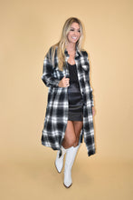 Load image into Gallery viewer, Black &amp; White Flannel Coat
