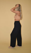 Load image into Gallery viewer, Black Linen Blend Wide Leg Pants
