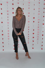Load image into Gallery viewer, Glitter Cowl Neck Bodysuit
