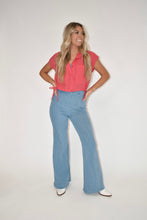Load image into Gallery viewer, Red Stripe Button Down Tank Top

