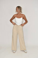 Load image into Gallery viewer, Beige Straight Leg Cargo Pants
