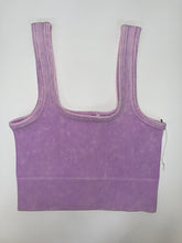 Load image into Gallery viewer, Acid Wash Ribbed Square Neck Cami
